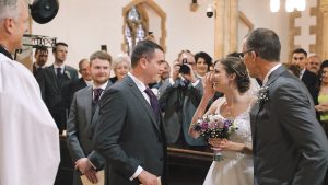 wedding ceremony at Plymouth Emmanuel church captured by South west wedding videographer
