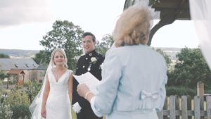 Wedding ceremony at Cranberries Hideaway captured by South west wedding videographer