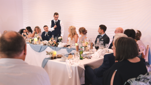Grooms speech which was planned during their wedding planning process
