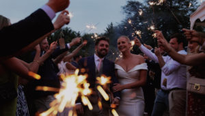 Sparklers capture from cinematic wedding film