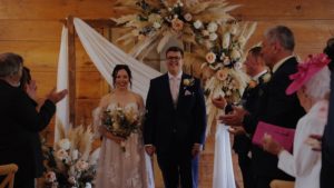 Bride and groom captured for personalised wedding video